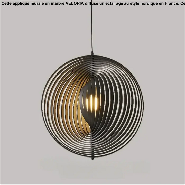 Suspension sphérique anneaux style graphique noir beige chic