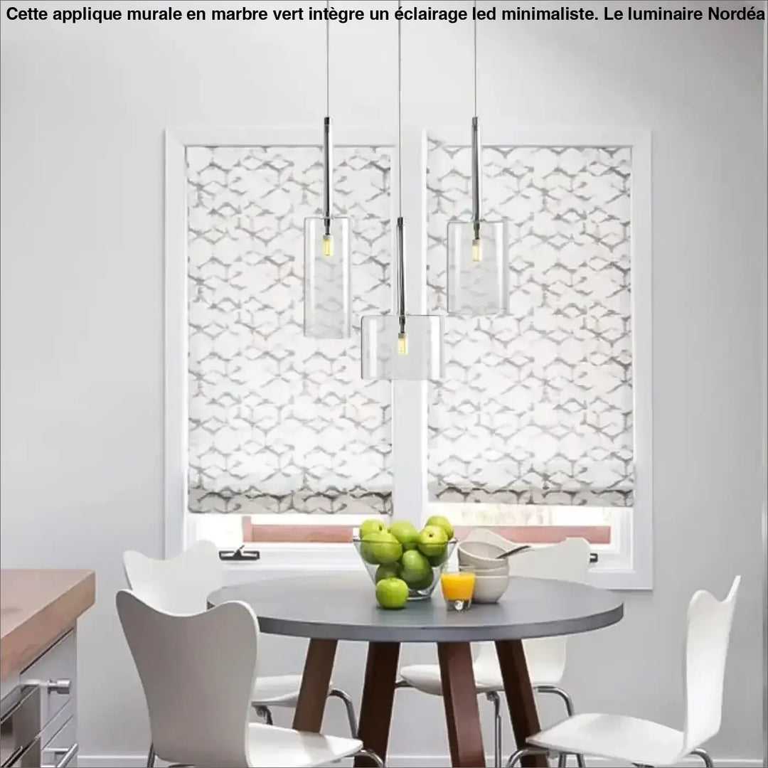 Suspension luminaire cylindrique en verre avec finition métal noir moderne pour éclairage de salle à manger