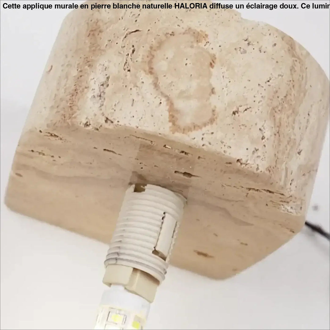 Applique Murale En Pierre Blanche Naturelle Avec Boule Blanche