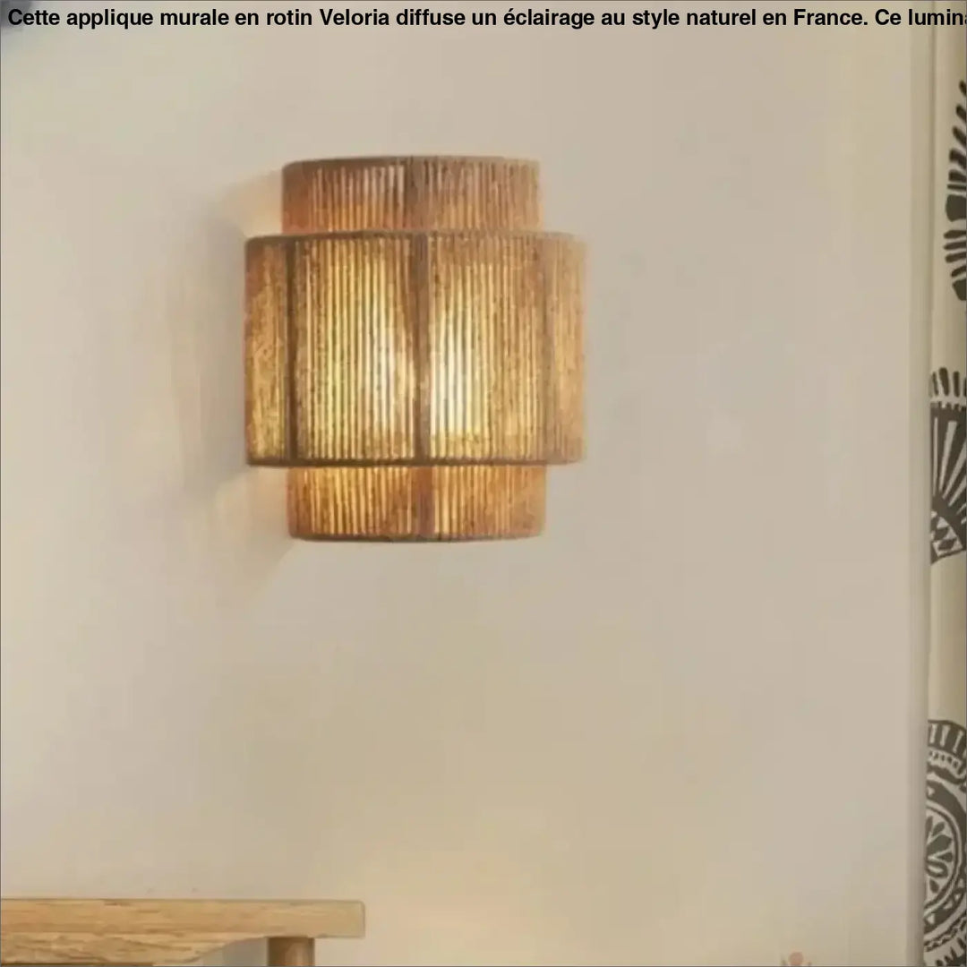 Applique Murale En Rotin Au Style Naturel Courbes Beige