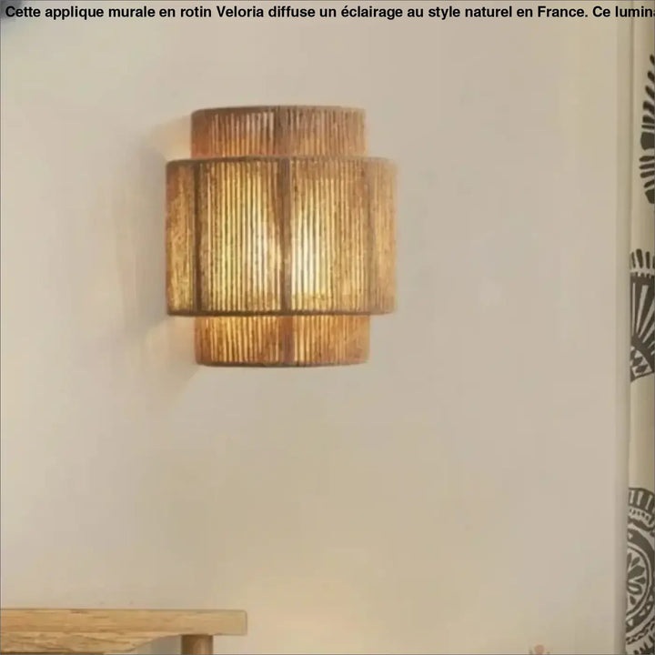 Applique Murale En Rotin Au Style Naturel Courbes Beige