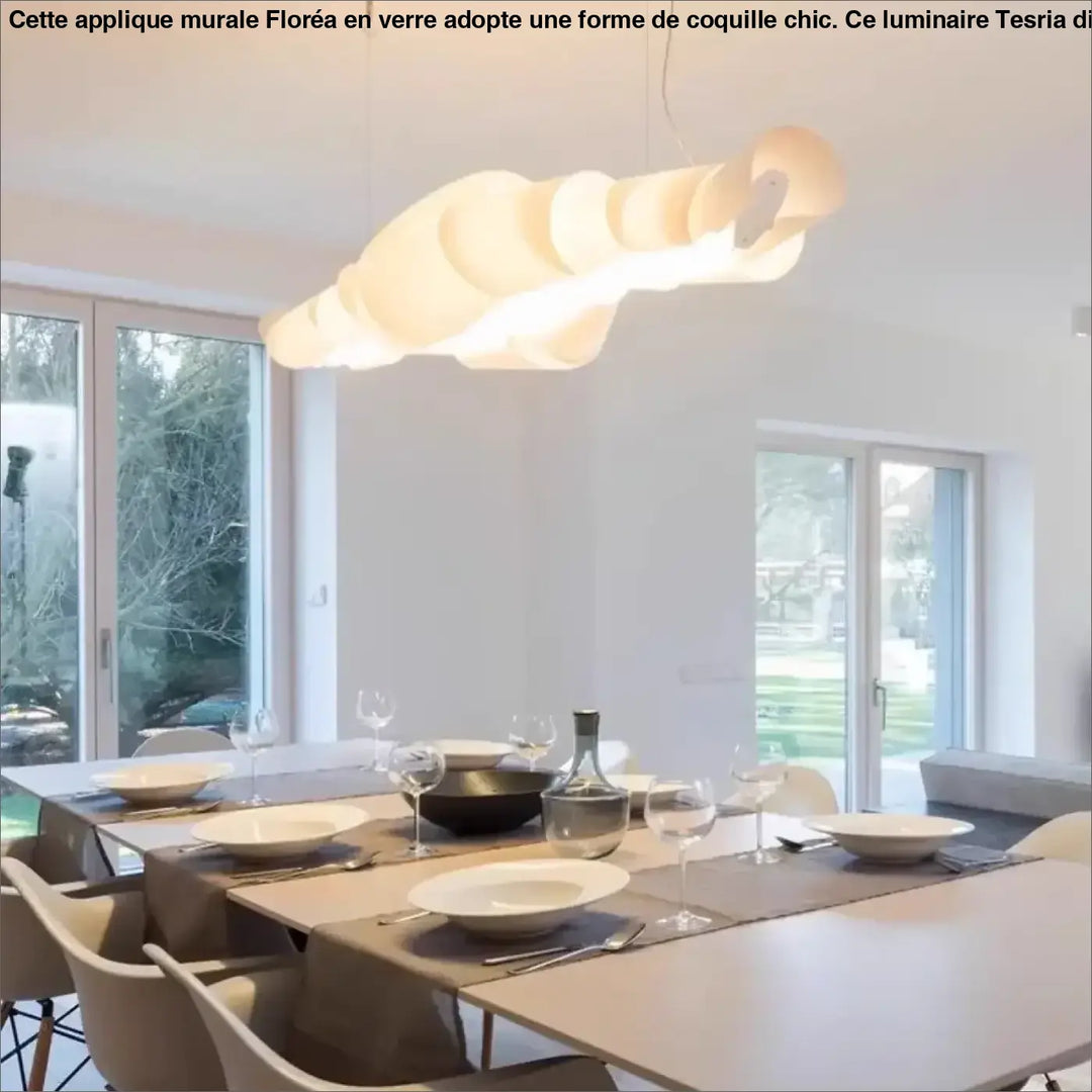 Suspension luminaire design organique blanc moderne