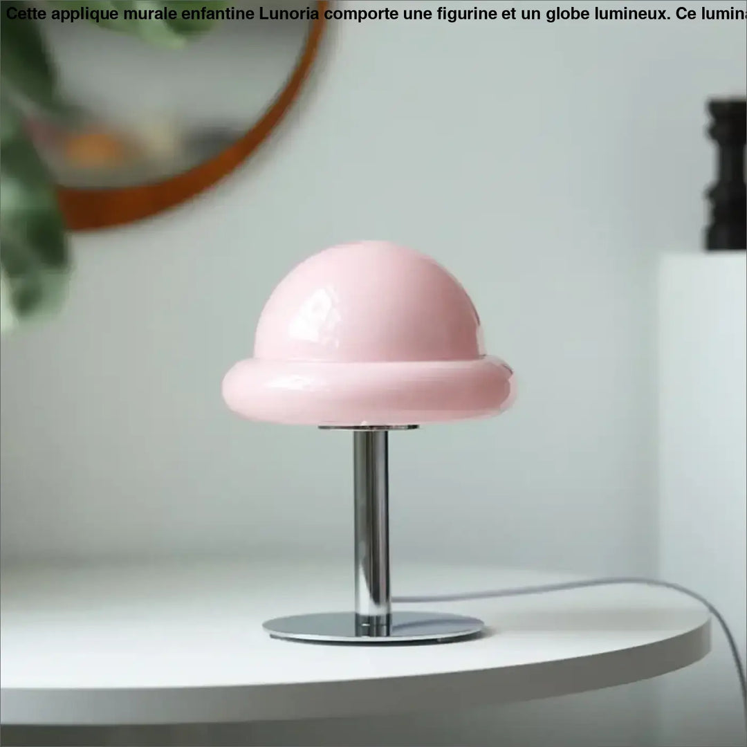 Lampe de table bombo pastel rose avec abat-jour en dôme et pied chrome élégant sont-elles incluses piles sont-elles nécessaires