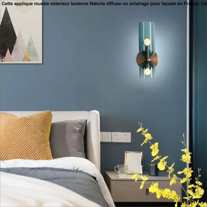 Applique murale double en verre soufflé coloré