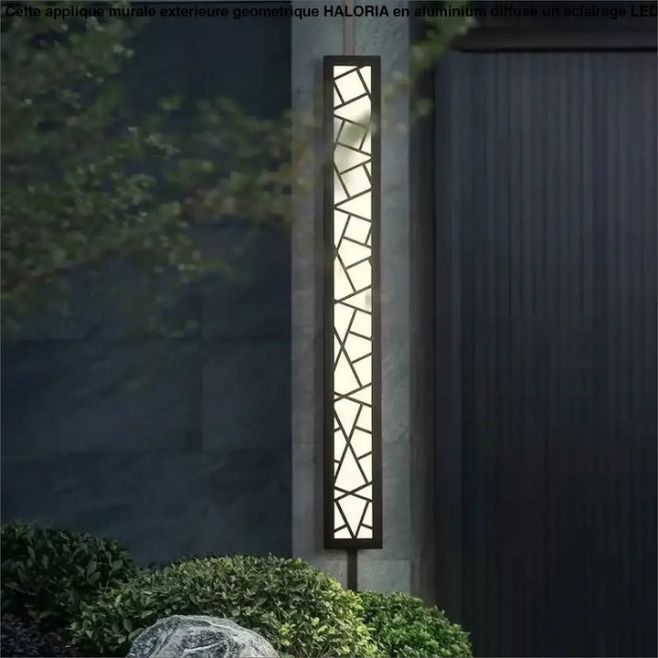Applique Murale Extérieure Géométrique Noire Design Vertical