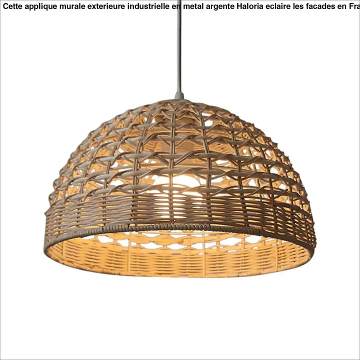 Suspension luminaire en rotin au design naturel pour salle à manger