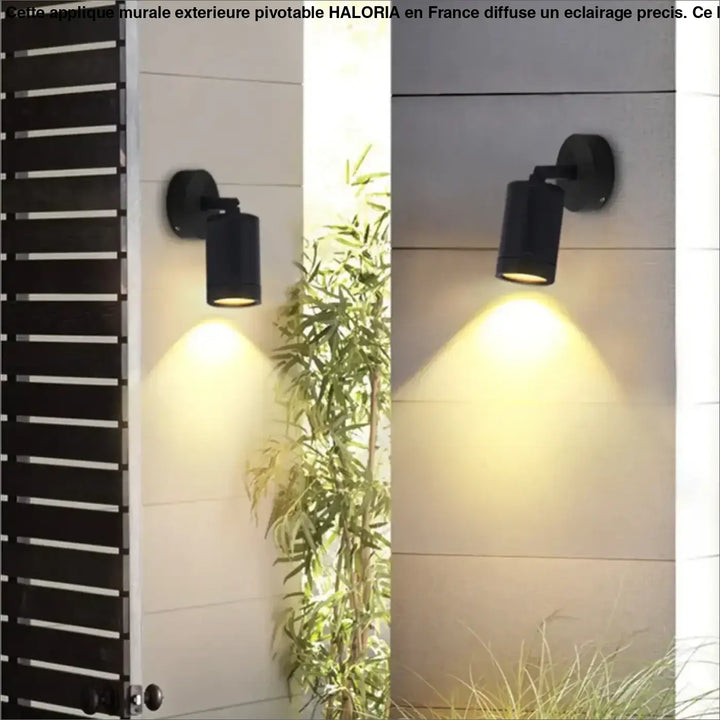 Applique Murale Extérieure Pivotable Design Noir En Aluminium