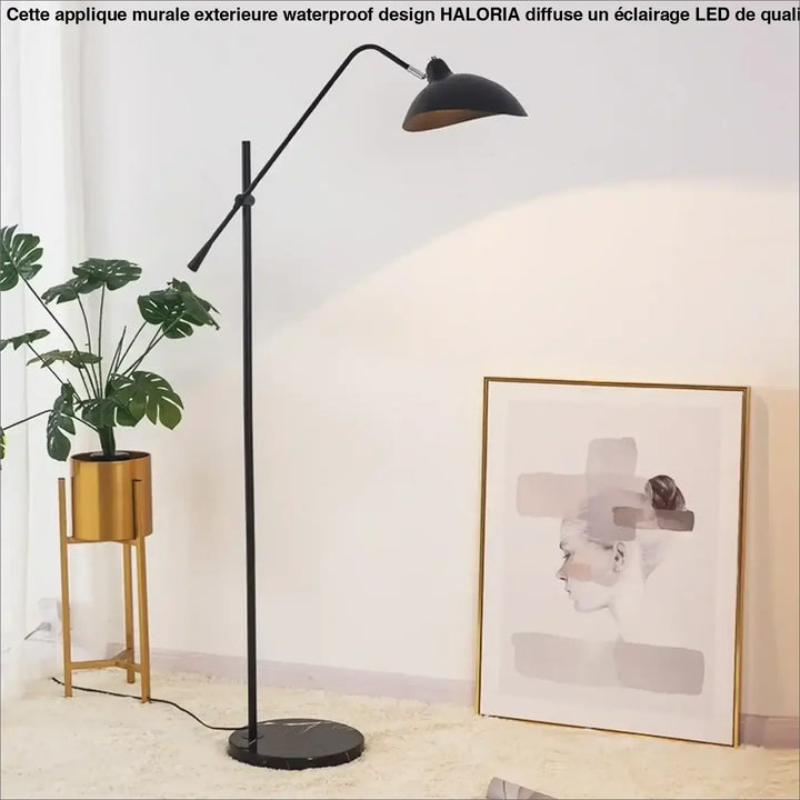 Lampadaire contemporain en métal avec tête orientable style épuré