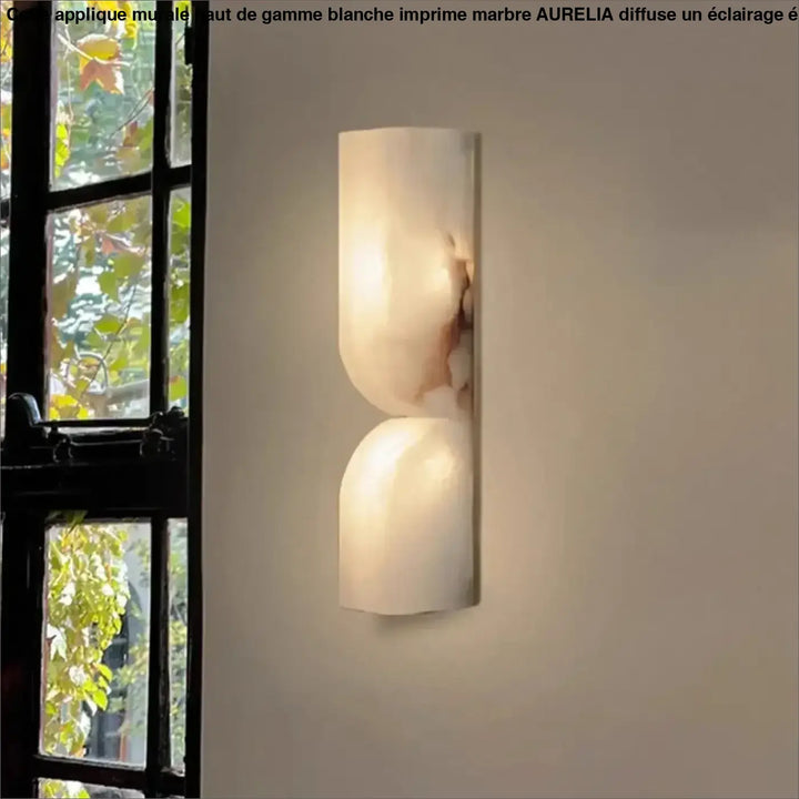 Applique murale haut de gamme blanche à l'imprimé en marbre

