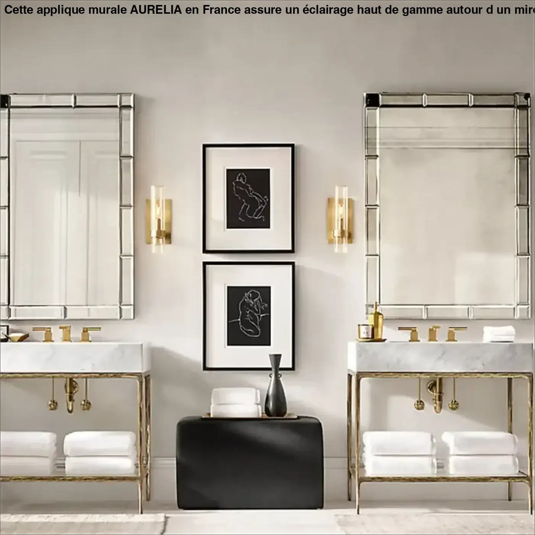Applique Murale Haut De Gamme Pour Salle De Bain Verre Transparent
