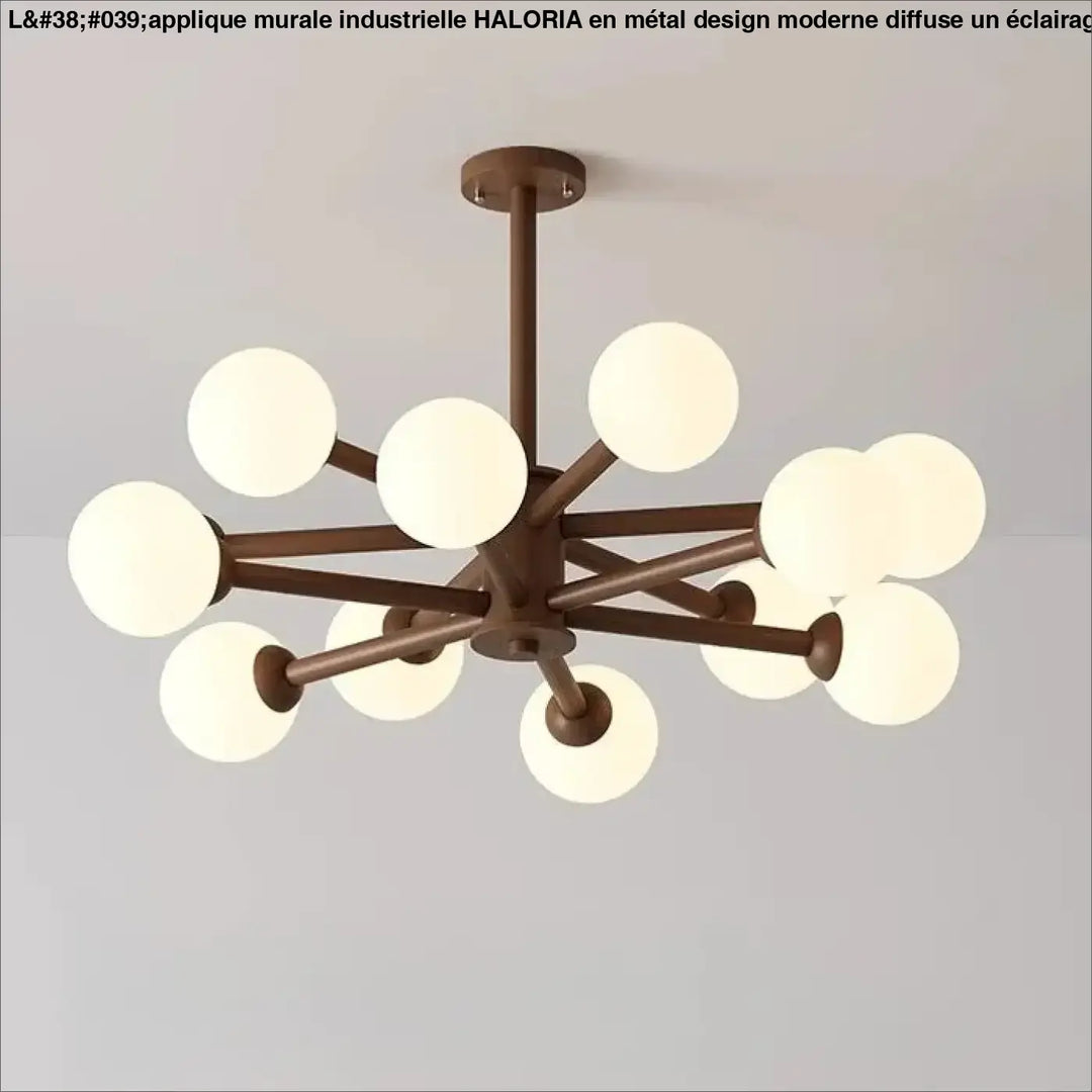 Applique murale industrielle en metal design moderne avec finition bronze et globes en verre dépoli en étoile moderne