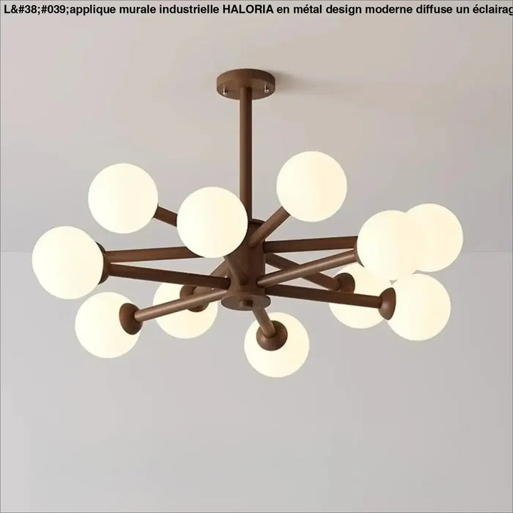 Applique murale industrielle en metal design moderne avec finition bronze et globes en verre dépoli en étoile moderne
