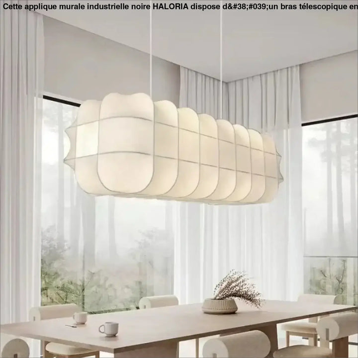 Suspension design en soie blanche moderne intérieur raffiné