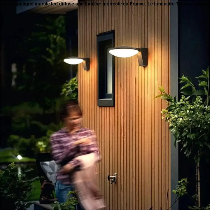 Applique murale led moderne avec finition noire élégante et éclairage chaud diffus pour ambiance murale led