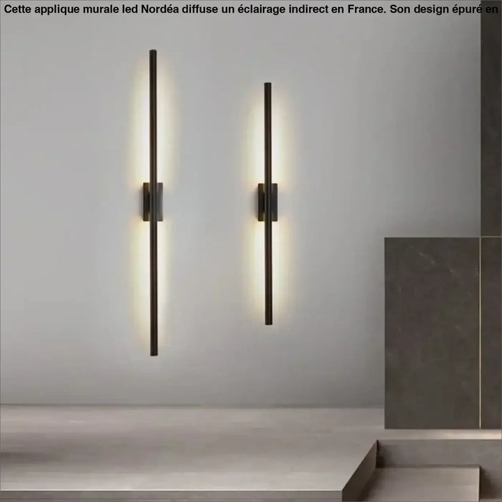 Applique Murale LED Au Design Épuré En Noir Et Doré