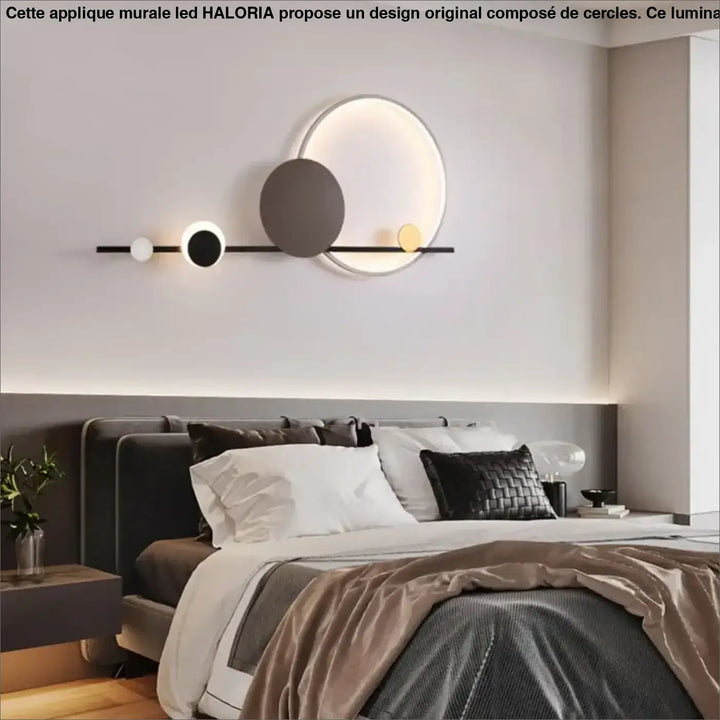 Applique Murale LED Au Design Original Avec Des Cercles Suspendus