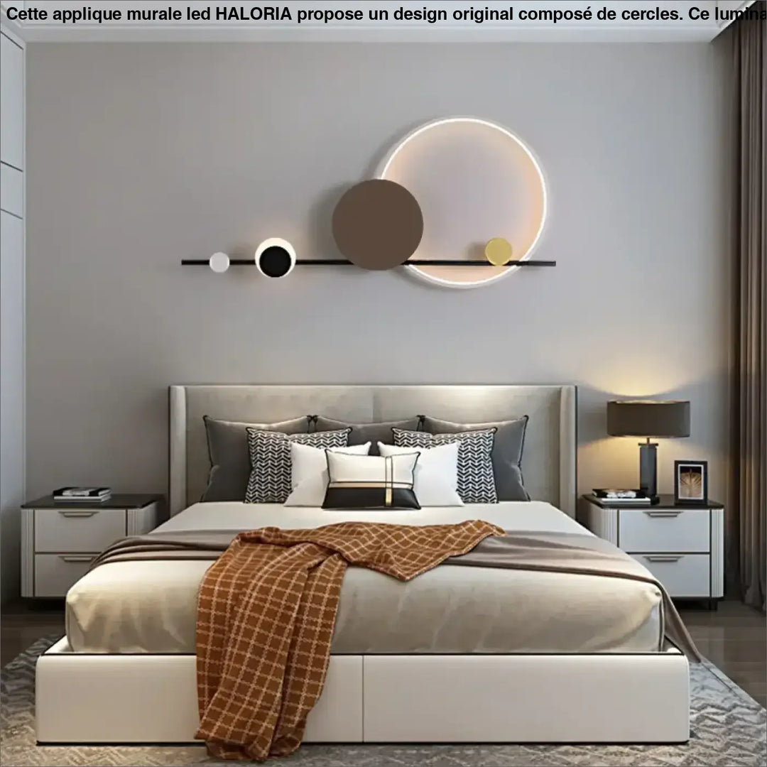 Applique Murale LED Au Design Original Avec Des Cercles Suspendus