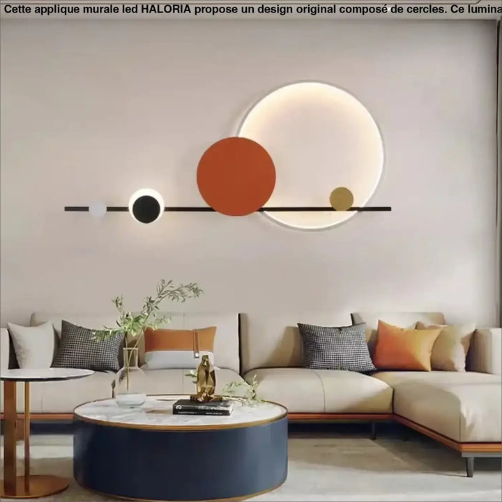 Applique Murale LED Au Design Original Avec Des Cercles Suspendus