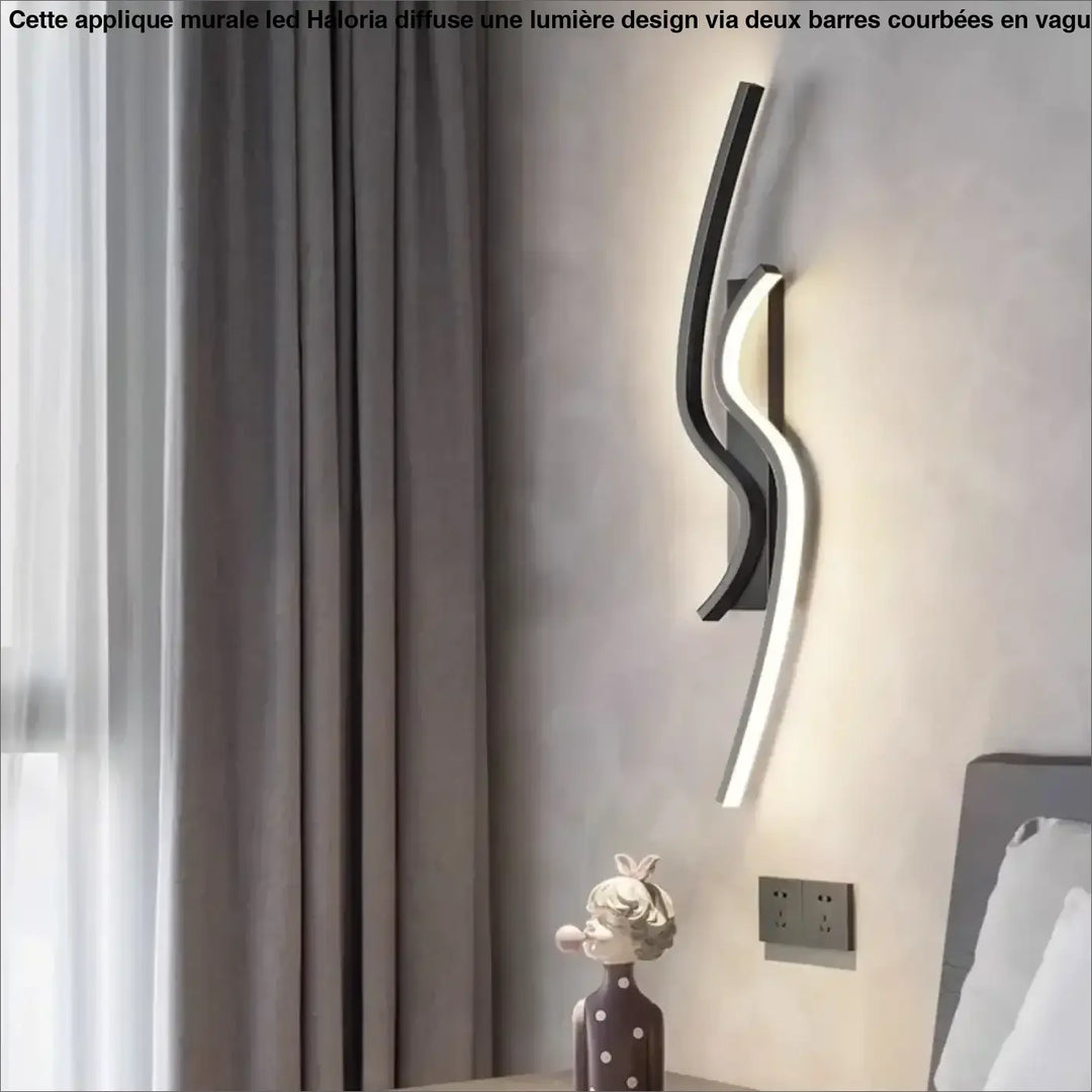 Applique murale LED avec deux barres courbées comme une vague

