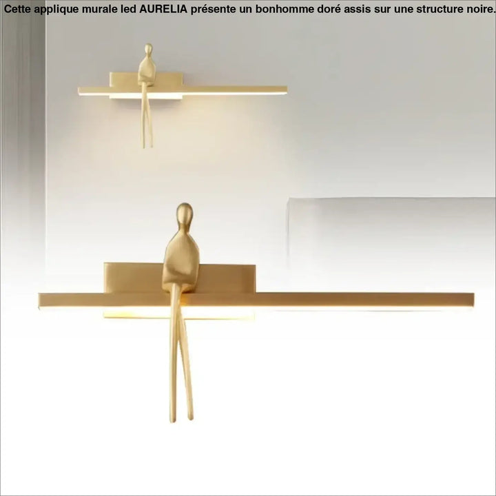Applique Murale LED Avec Un Bonhomme Doré Assis
