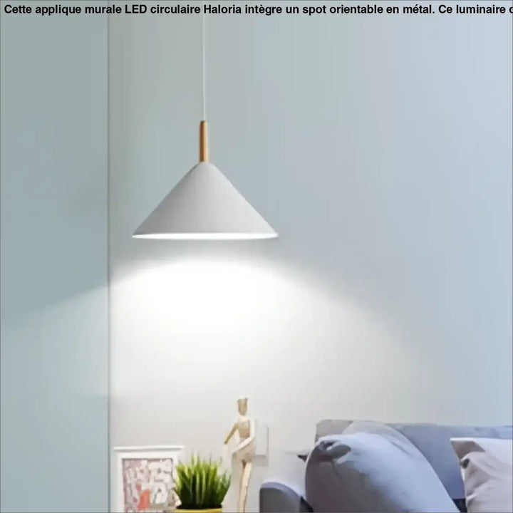 Suspension luminaire temari conique blanche avec accent en bois pour un luminaire moderne élégant