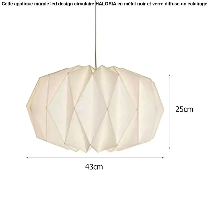 Suspension luminaire origami papier blanc style scandinave
