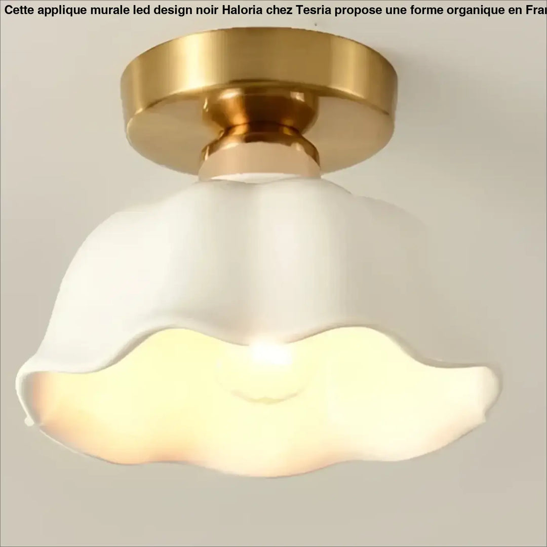 Plafonnier style vintage blanc avec base luminaire