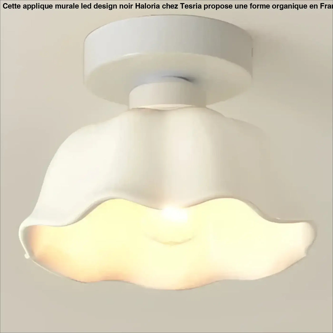 Plafonnier style vintage blanc avec base luminaire