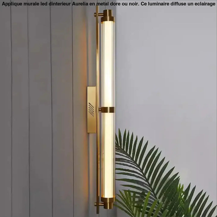 Applique murale LED d'intérieur en doré ou noir

