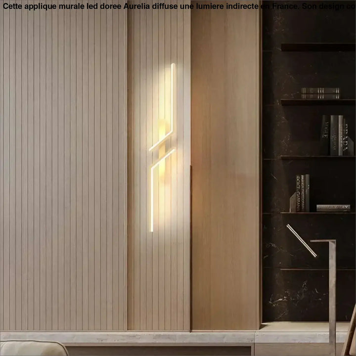 Applique Murale LED Dorée Au Design Courbé Moderne