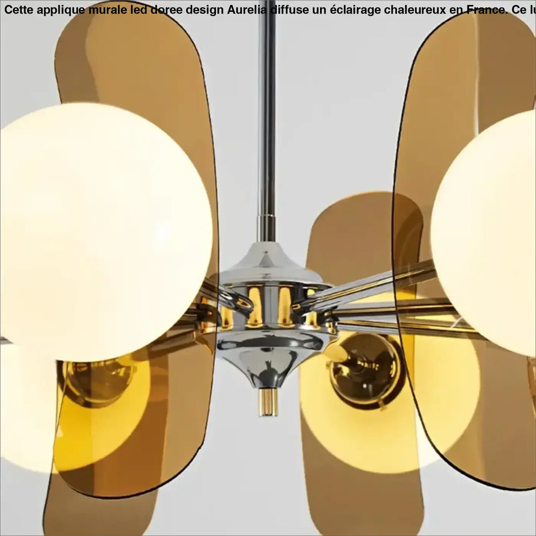 Suspension acrylique design sculptural et verre style raffiné