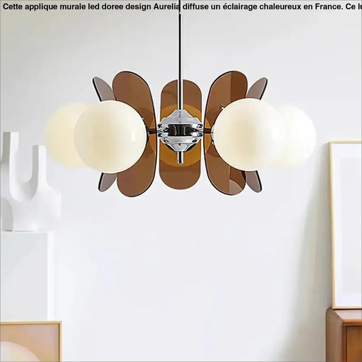 Suspension acrylique design sculptural et verre style raffiné