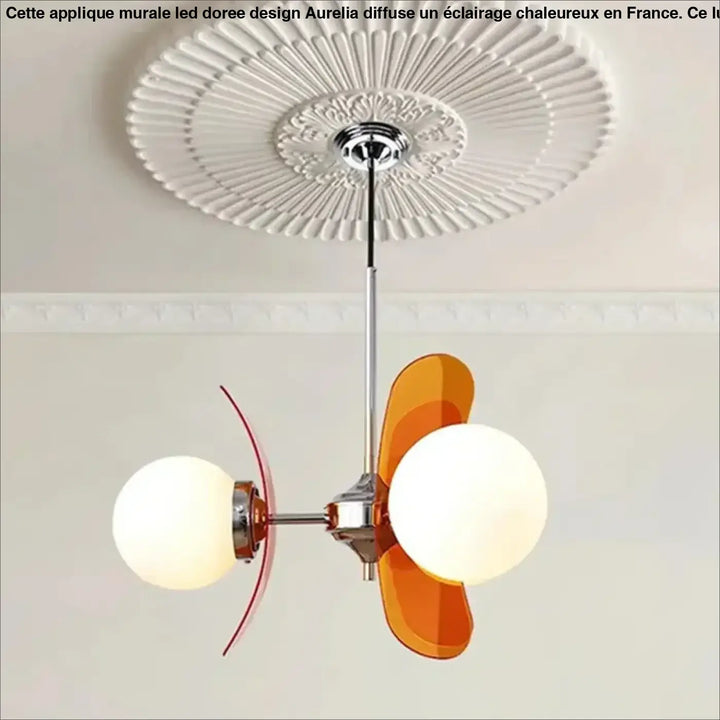 Suspension acrylique design sculptural et verre style raffiné