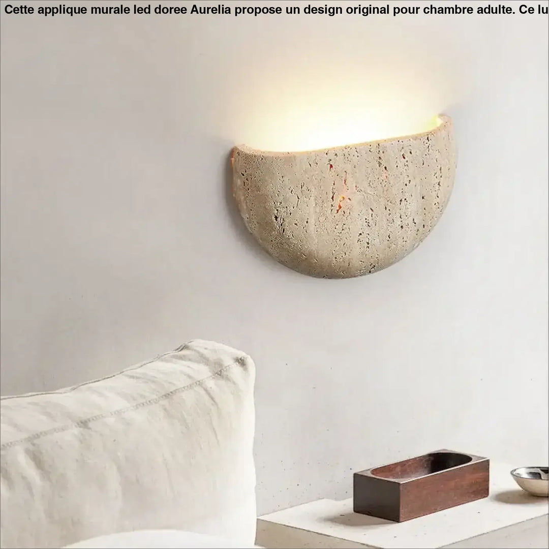Applique murale LED en pierre en demi cercle

