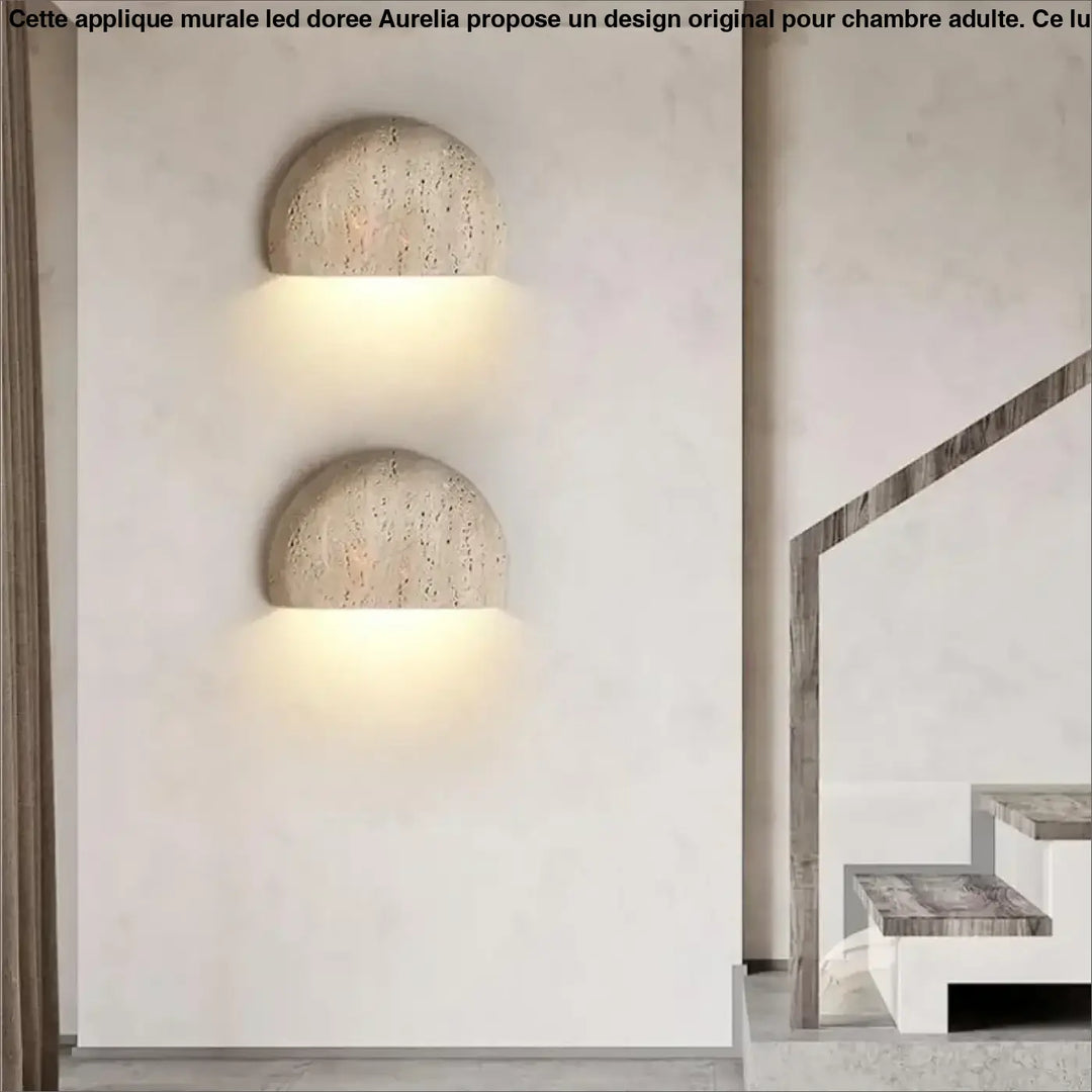 Applique murale LED en pierre en demi cercle

