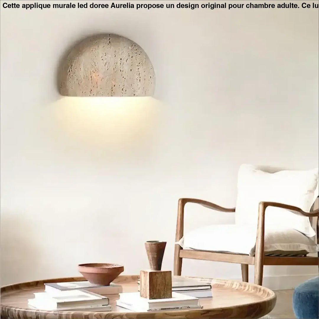 Applique murale LED en pierre en demi cercle

