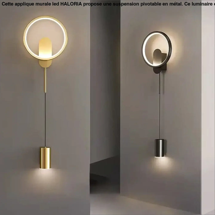 Applique Murale LED En Suspension Pivotable Noir Elégant