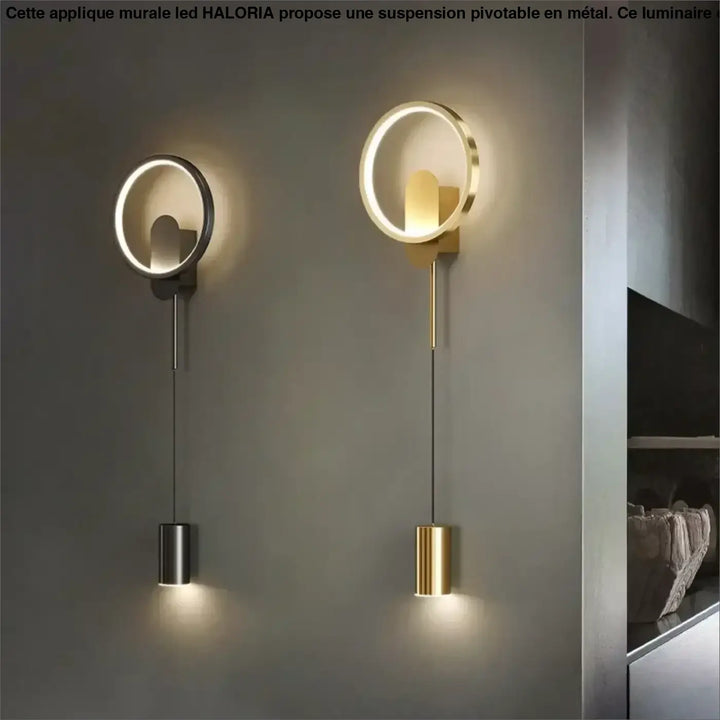 Applique Murale LED En Suspension Pivotable Noir Elégant