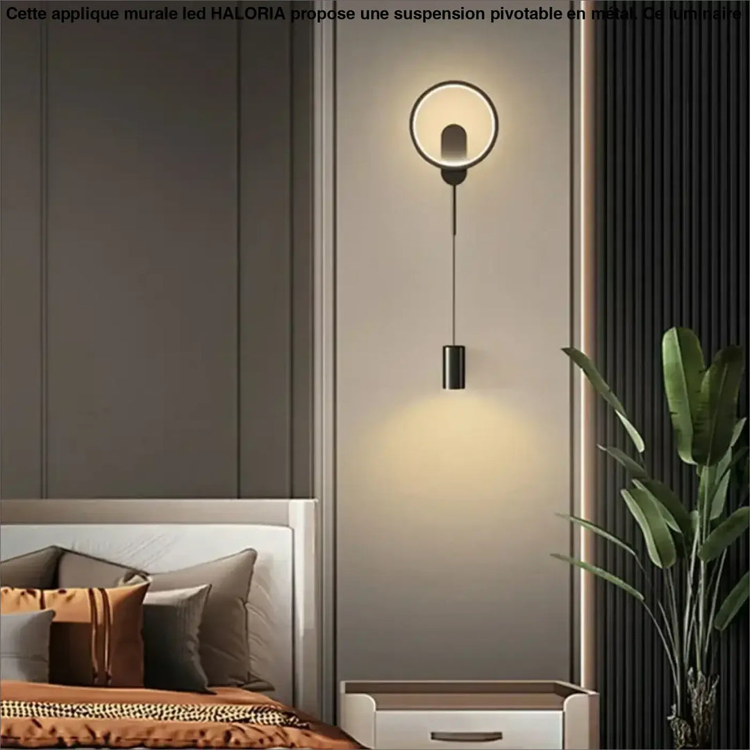 Applique Murale LED En Suspension Pivotable Noir Elégant