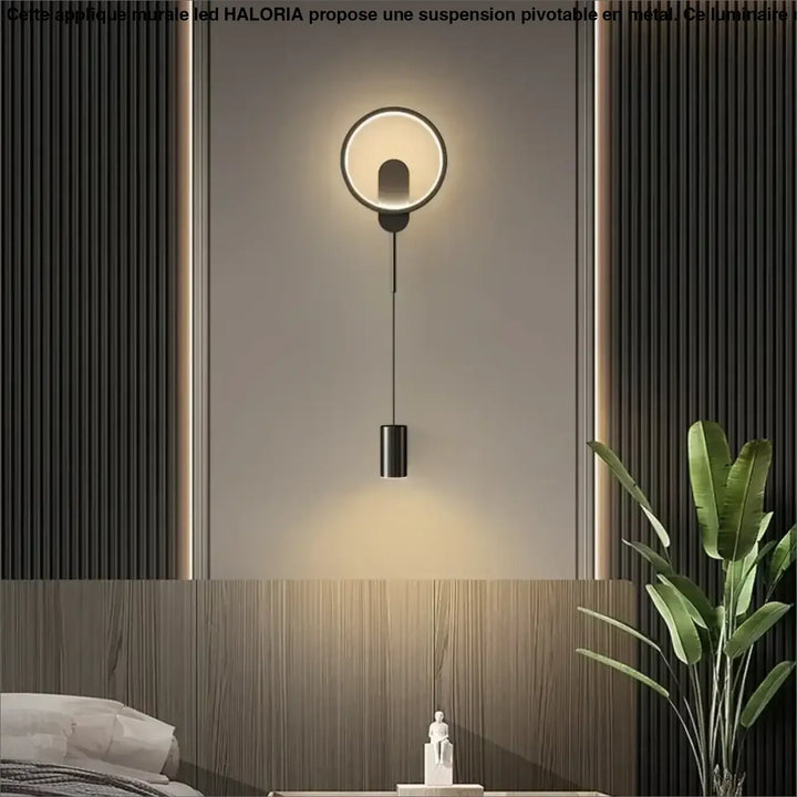 Applique Murale LED En Suspension Pivotable Noir Elégant