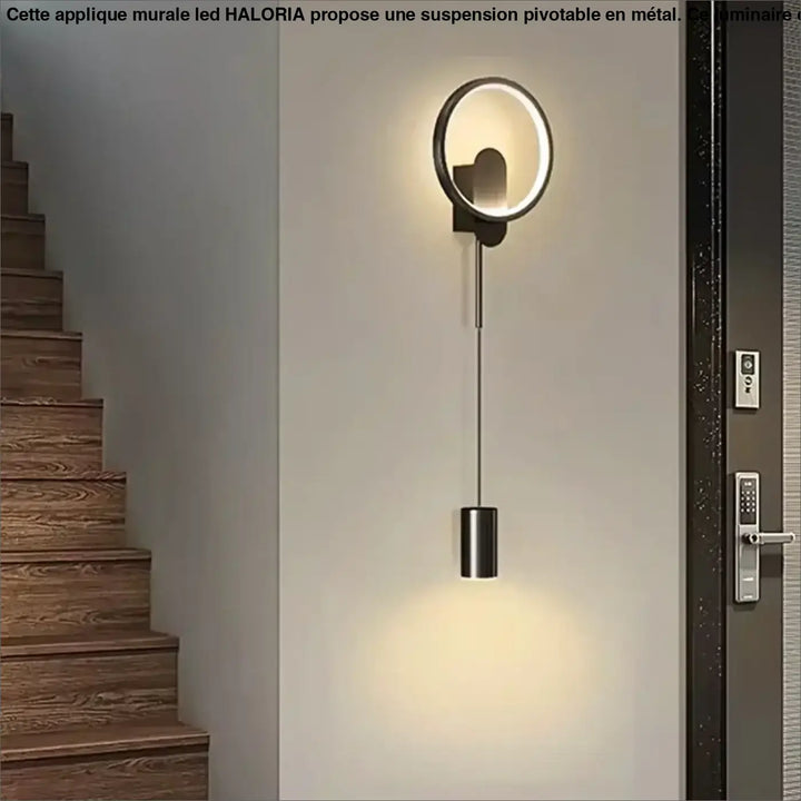Applique Murale LED En Suspension Pivotable Noir Elégant