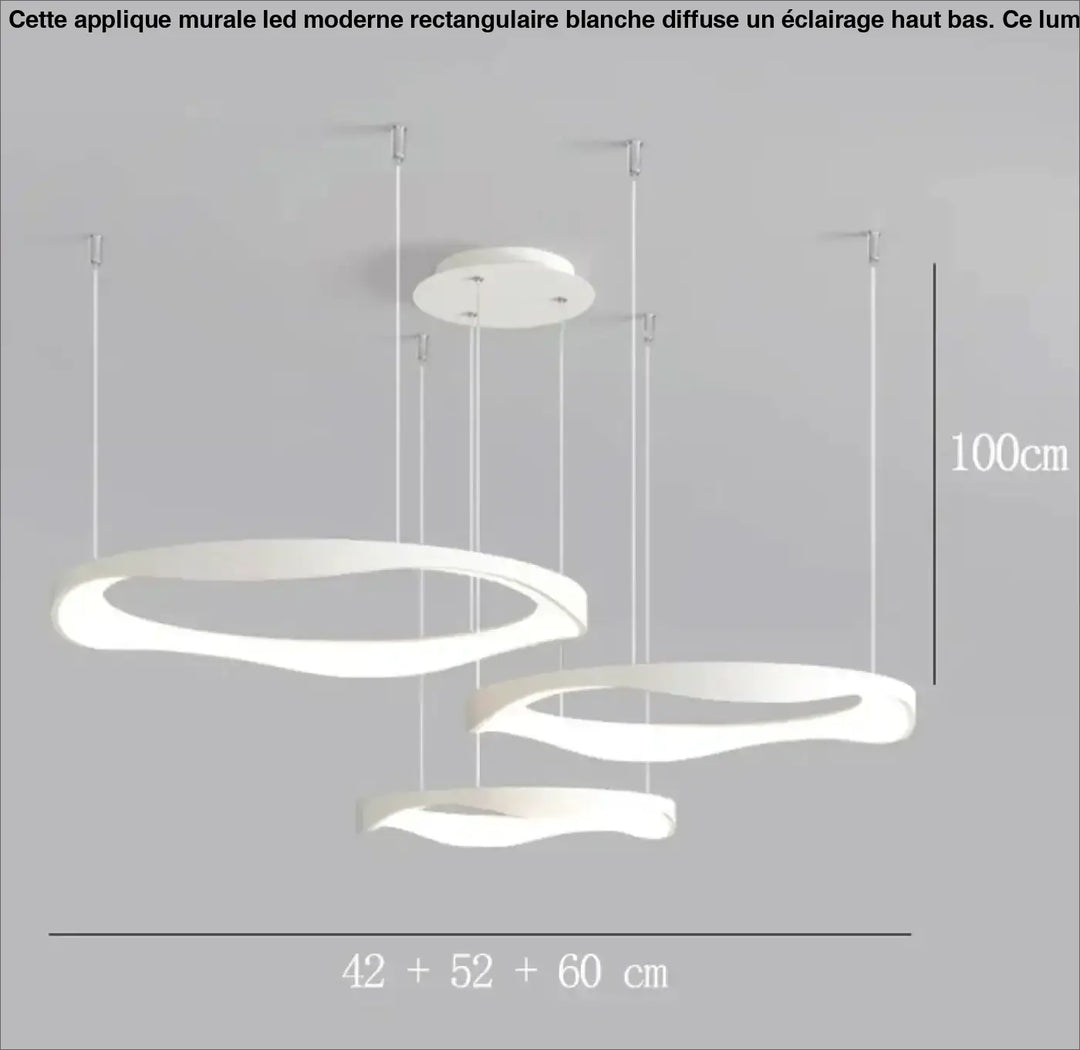 Suspension luminaire anneaux led style contemporain élégant
