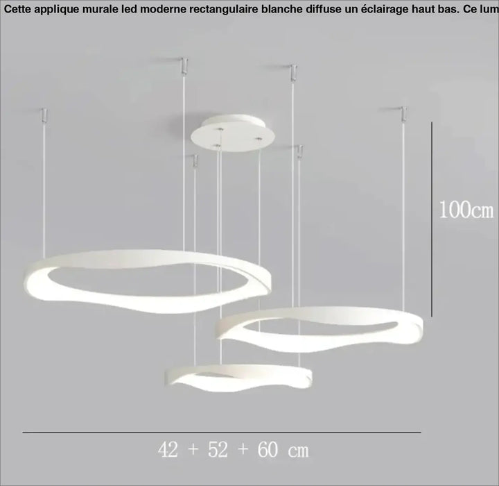 Suspension luminaire anneaux led style contemporain élégant