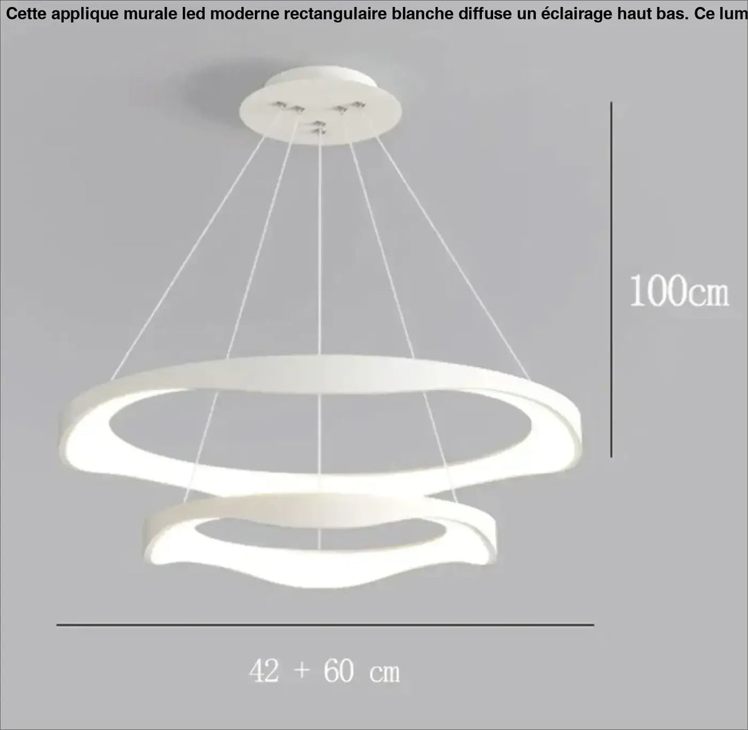 Suspension luminaire anneaux led style contemporain élégant