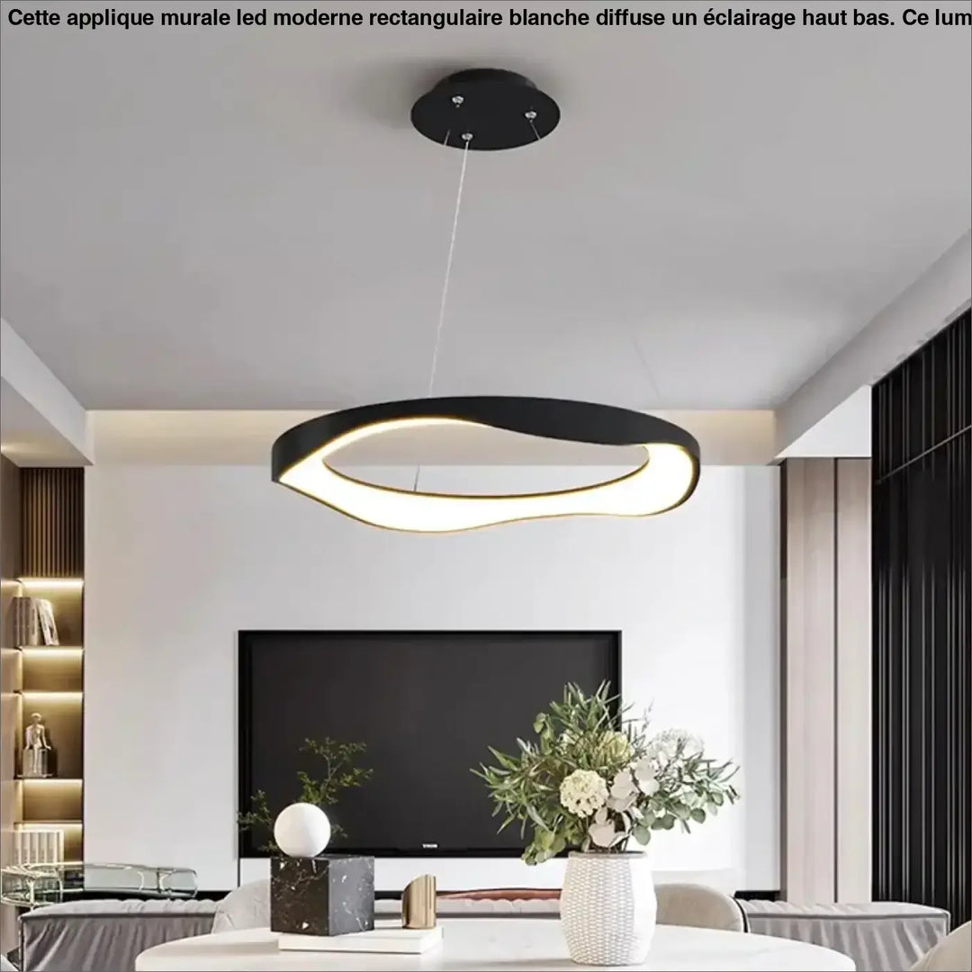 Suspension luminaire anneaux led style contemporain élégant