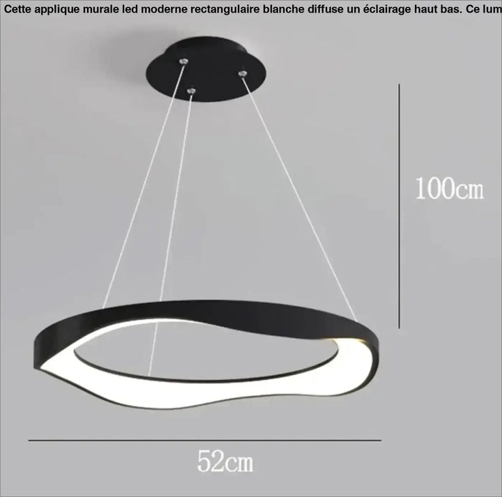 Suspension luminaire anneaux led style contemporain élégant