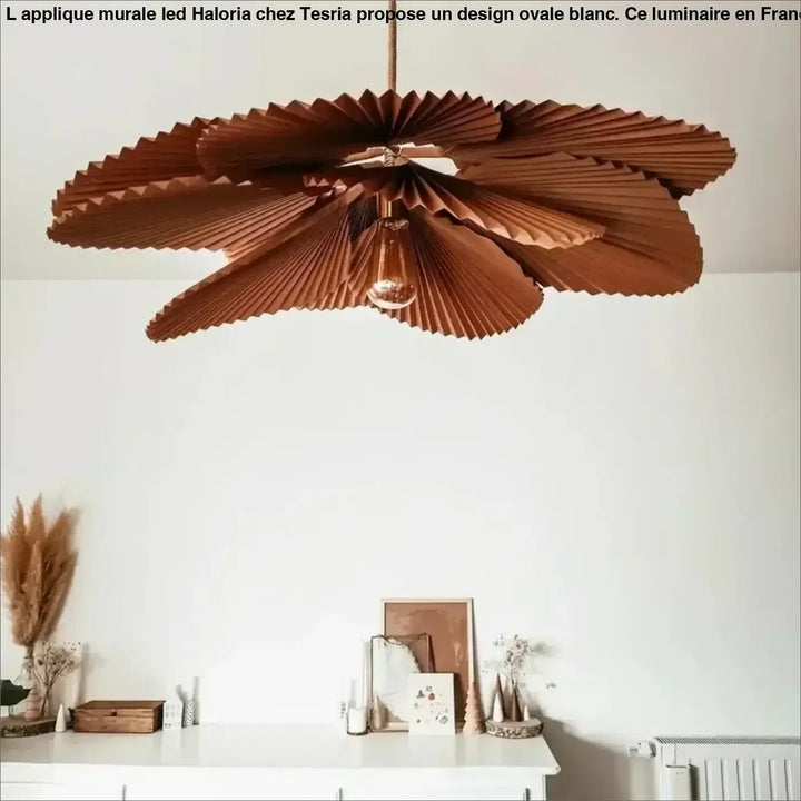 Suspension Luminaire En Papier Marron Style Bohème Chic