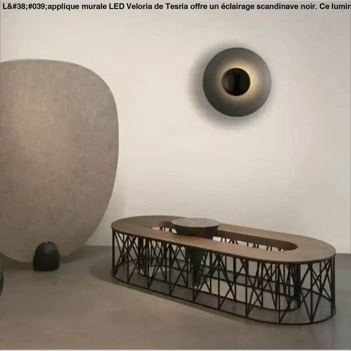 Applique Murale LED Ronde Au Design Scandinave Minimaliste Noir