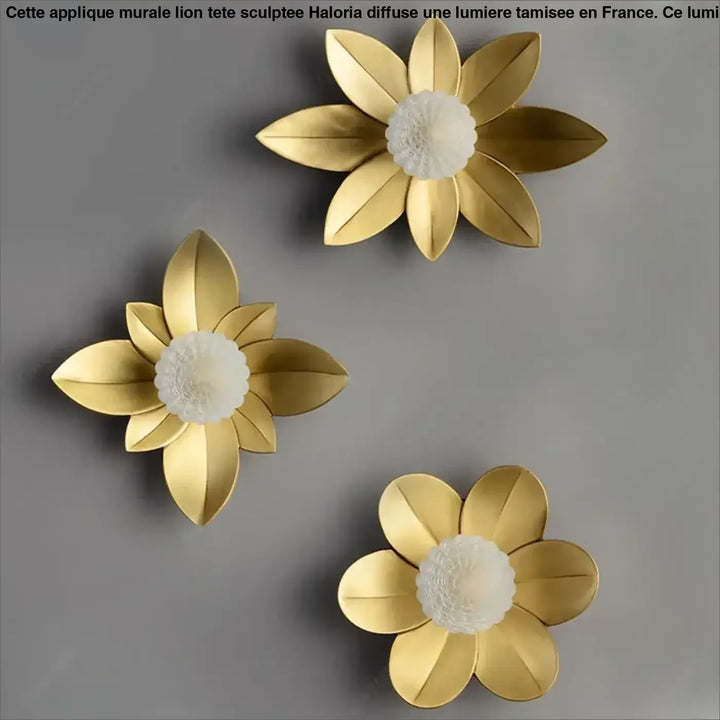 Applique murale design fleur dorée moderne chic