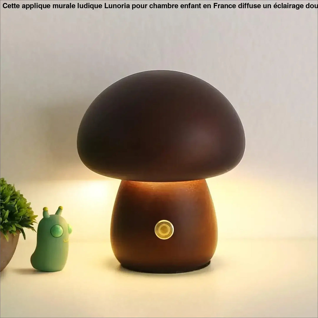 Veilleuse oakis lampe de table marron en forme de champignon avec finition mate lisse et bouton or sont-elles incluses